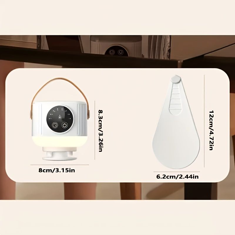 Portable AC Mini Fan - 3600mAh USB Rechargeable With Timer & Touch Control, Hanging/Desktop Use For Indoor & Outdoor Cooling_voghion.com