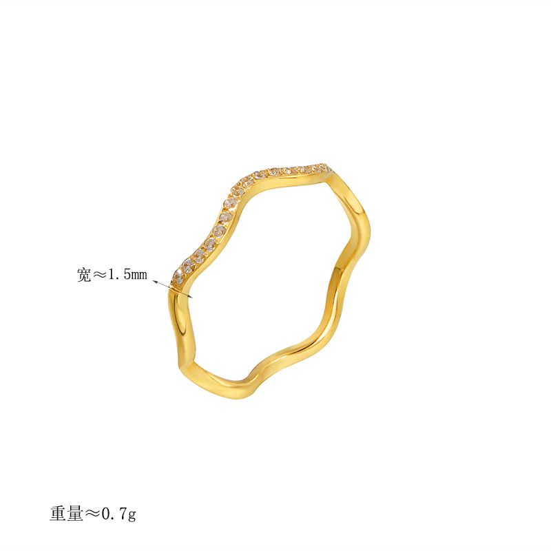 2025 Neue Luxus-High-End-Mikro-Paved Diamond Wave für Frauen Titanstahl vergoldet minimalistischen Stil Index feiner_voghion.com