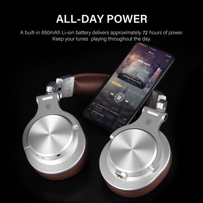 Oneo dio A70 Fusion Wired + Wireless Bluetooth 5.2 Headphones For Phone With Mic Over Ear Studio DJ Headphone Recording Headset_voghion.com