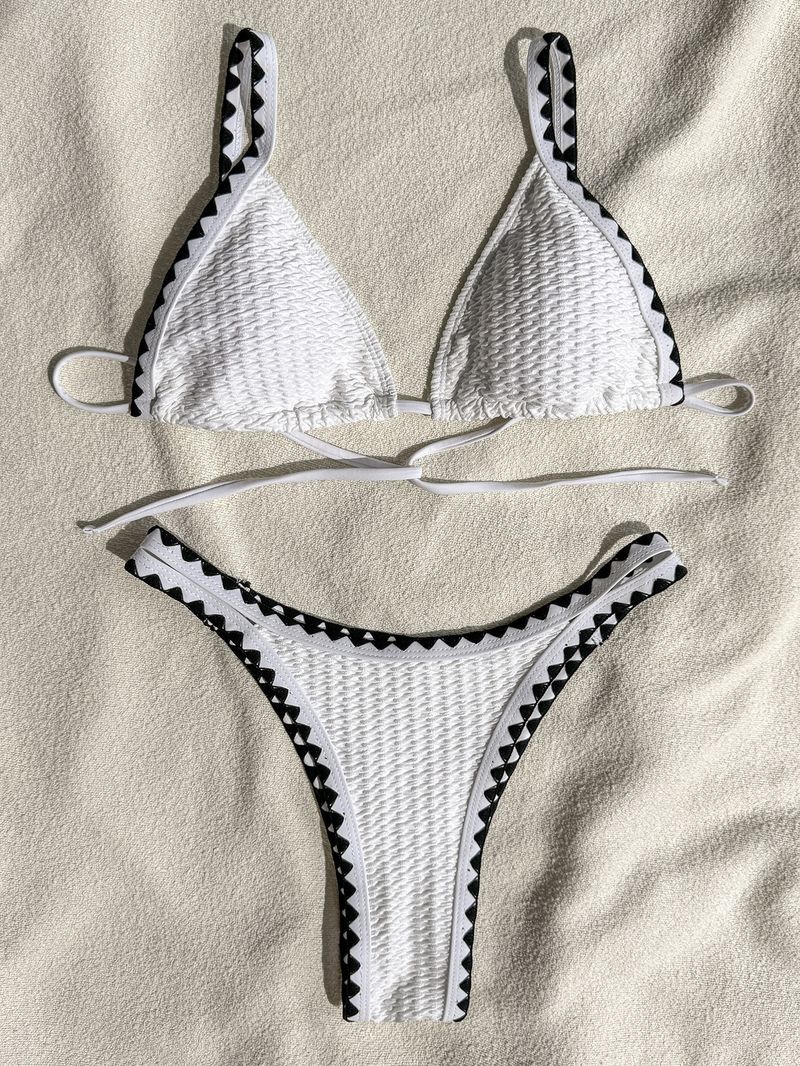 Vêtements pour femmes Yonghe New Flower Edge Large bandoulière réglable Bikini Maillot de bain été plage Bikini natation_voghion.com