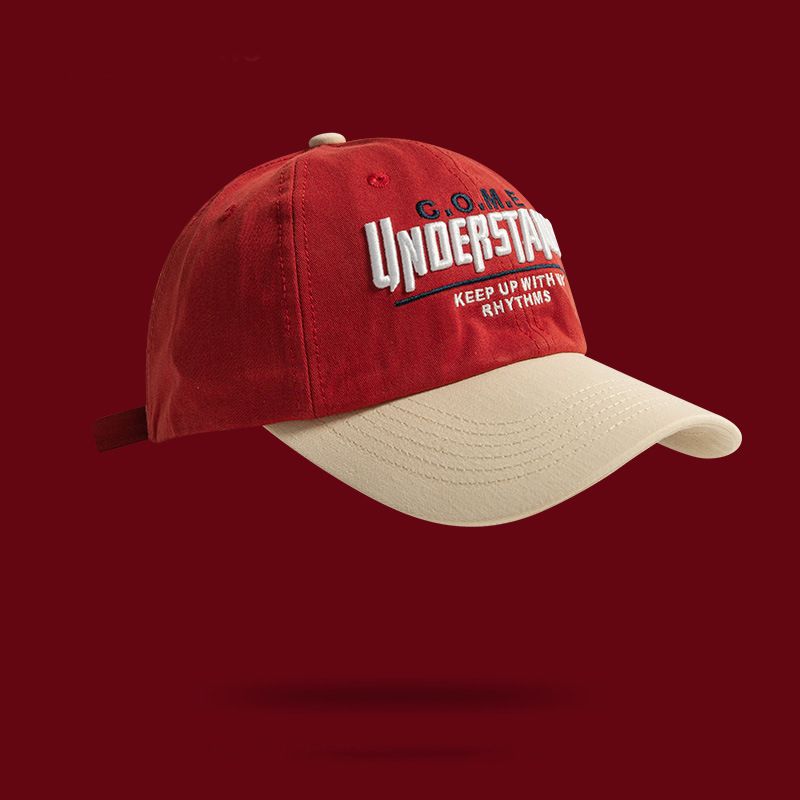Spring Summer New Large Head Circumference Duckbill Women Children, Versatile Embroidered Color-Block Baseball Cap For_voghion.com
