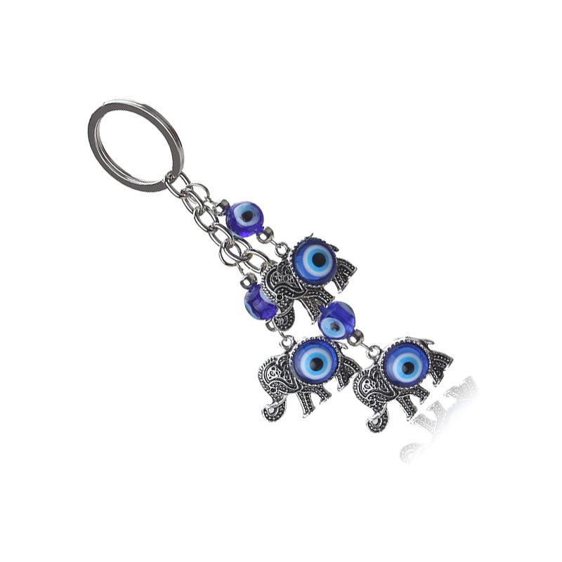 Blue Eye Keychain Lucky Elephant Pendant Keychain Devil's Eye Pendant Bag Pendant_voghion.com