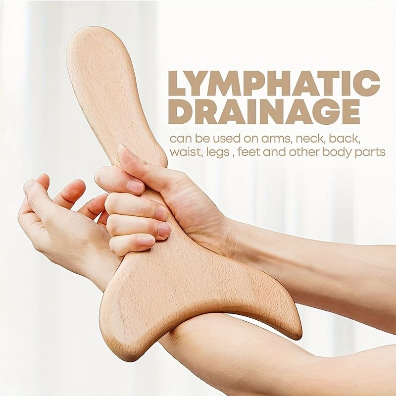 1 Stéck Holz Fëschschwanz Massageinstrument fir Ganzkierpermuskelentlastung - Multifunktionell fir gezielte Massage, perfekt fir den Heemgebrauch_voghion.com