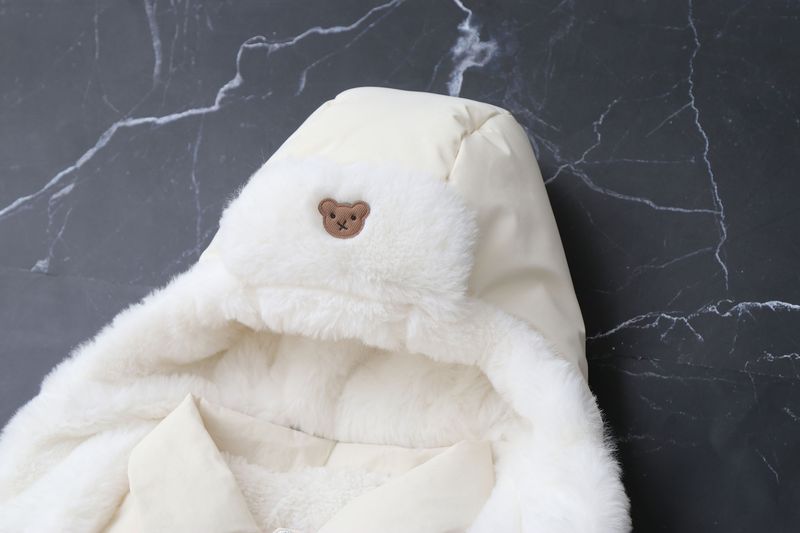 Pelele de invierno premium con capucha para bebé Mother & Kids: mono grueso acolchado de algodón para bebés y niños pequeños (66-90 cm), unisex, manga larga, con cremallera_voghion.com