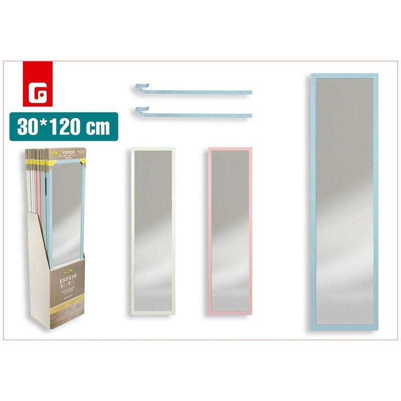 Türspiegel 30x120 cm Weiß/Blau/Rosa - Wohnaccessoires_voghion.com