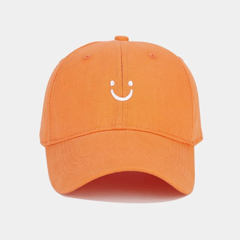 Smiley Face Trucker Washed Dad for Men Women Cute Baseball Caps Unstructured Smile Embroidered Hat_voghion.com