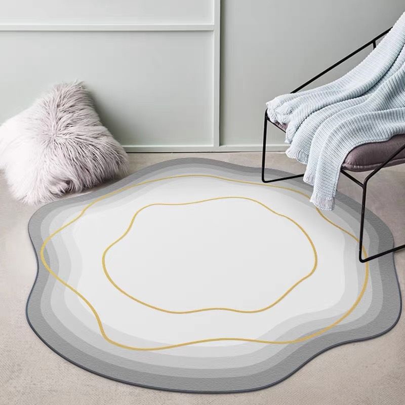 Tappeto rotondo per camera da letto, soggiorno, stile irregolare, lussuoso e minimalista, per studio, sedia da computer, toletta, tappetino per i piedi_voghion.com