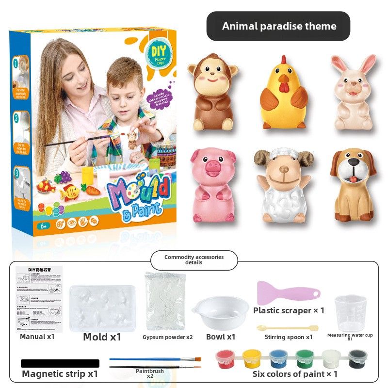Jouets de peinture cérébrale pratiques à faire soi-même, cadeaux de jouets de graffiti en plâtre d'art pour enfants_voghion.com