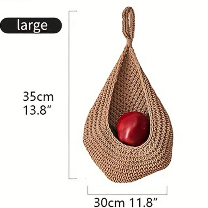 Adatto per la conservazione a goccia di frutta, cucina, cibo, Xemussa, cestino per verdure, cesto per frutta, intrecciato, montato a parete, 1 pezzo_voghion.com