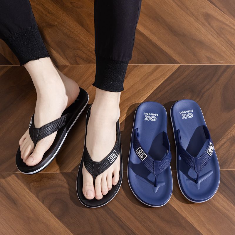 Fischgrätenmuster für Herren im Sommer, rutschfeste, verschleißfeste Außenbekleidung, Clip-On-Füße, Strandsandalen für Herren, Dusche und_voghion.com