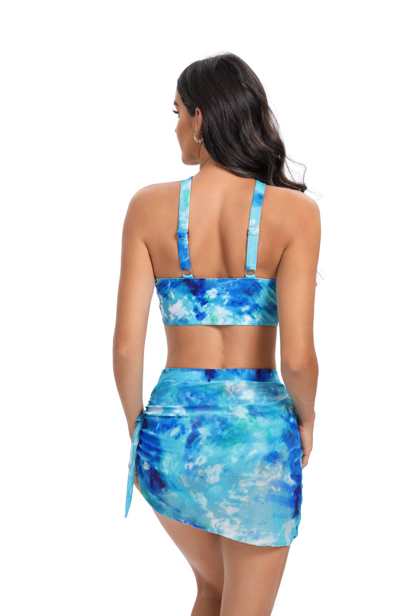 2024 New Split Swimsuit Women's Gradient Sexy High Waist Open Back Tie Dyed European and American Swimsuit_voghion.com