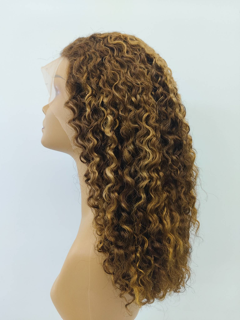 Vendite calde Evidenziare Capelli Umani 13X4 Parrucca Anteriore Del Merletto Onda di Acqua Ricci Parrucche Del Merletto Trasparente Parrucca frontale dei capelli umani da 18 pollici 100%_voghion.com
