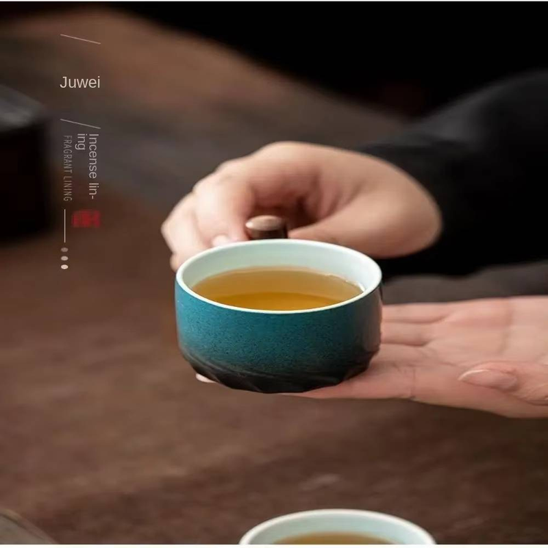 Ceramic Retro Coffee Cup Office Home Water Cup Wooden Handle Coffee Cup Handmade Tea Coffee Cup_voghion.com
