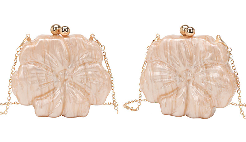 Evening bag flower multi color acrylic bag fresh and sweet style clutch bag evening bag chain_voghion.com