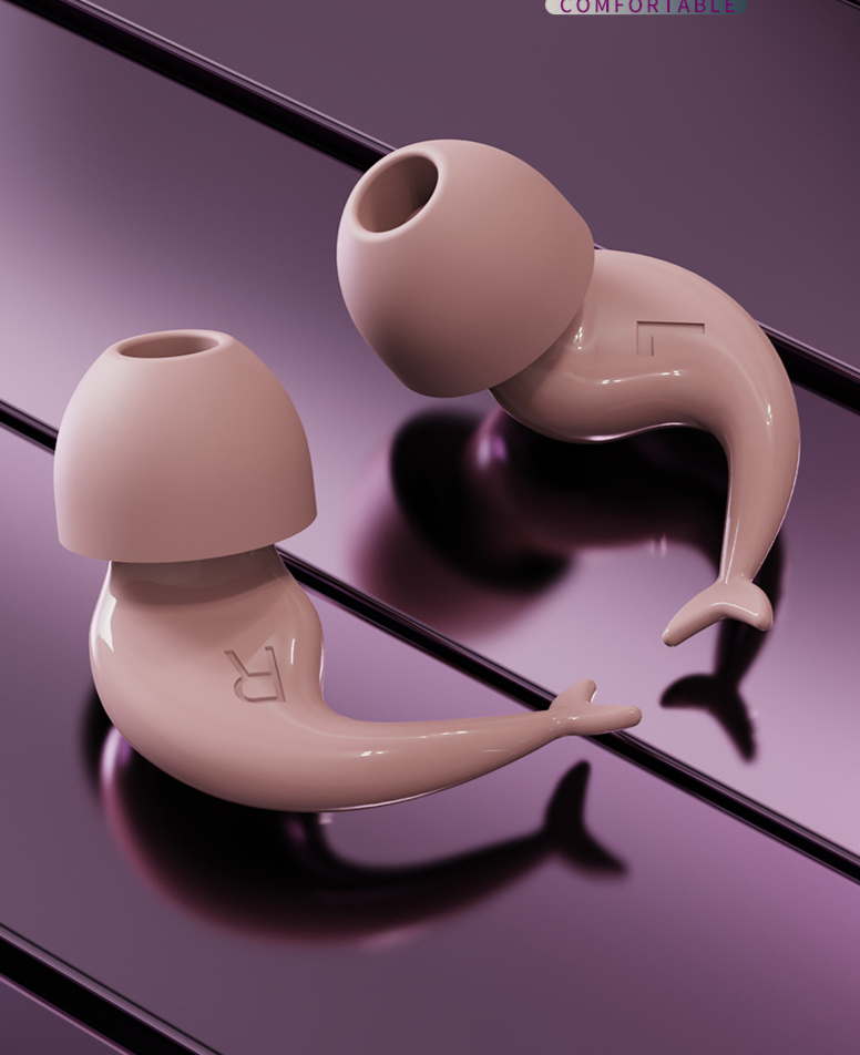 Tapones para los oídos con clip para la nariz y los oídos, nuevos tapones para los oídos con reducción de ruido para dormir, tapones para los oídos impermeables para nadar, tapones para los oídos de repuesto con forma de pez, tapones para los oídos Pure Earplugs_voghion.com
