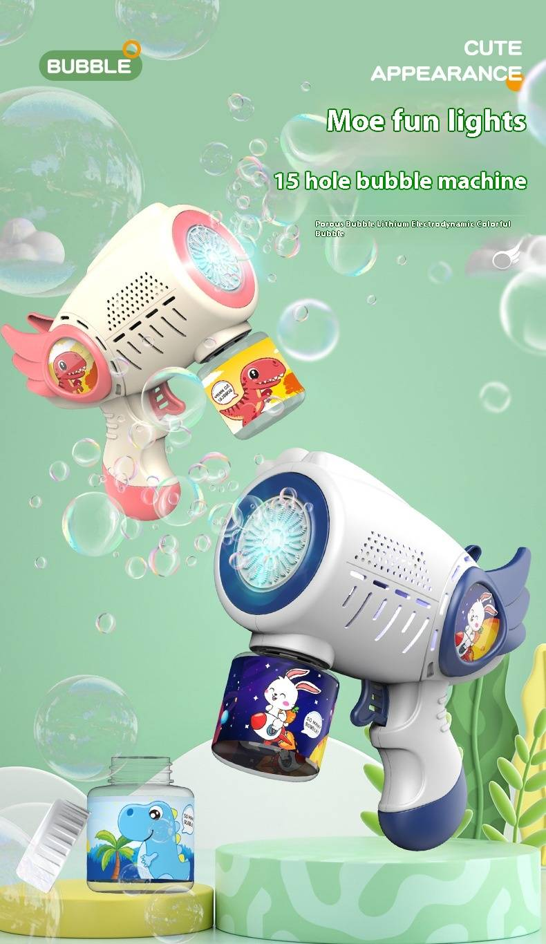 Automatická pistole na foukací bublinky pro děti - dobíjecí elektrický stroj na bublinky s LED světly, perfektní dárek pro chlapce a dívky (venkovní hračka na bublinky)_voghion.com