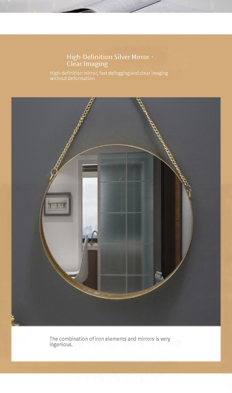 Modern Nordic Style Square Wall Mirror For Bathroom, Vanity, Dorm - Rustproof Metal Frame, Shatter-Resistant Aluminum Glass - Space-Saving Home Decor_voghion.com