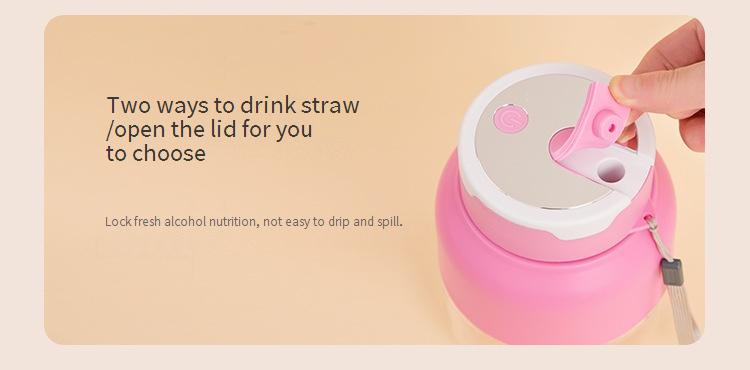 Portable Mini Blender Cordless USB Rechargeable Personal Smoothie Maker With 12-Blade Grinding System, 500ml BPA-Free Tritan Cup For Juice & Shakes_voghion.com