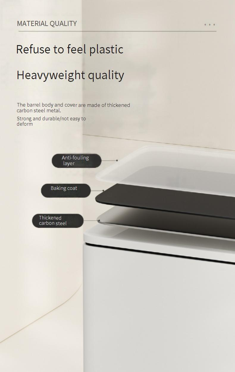 Pattumiera in acciaio inox con coperchio, bianco crema, capacità 12 litri, design a pedale per cucina e soggiorno._voghion.com