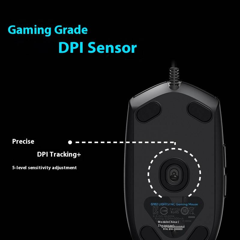 G304 Kabellose Gaming-Maus, ergonomisches 6-Tasten-Design, 4000 DPI einstellbar, 2,4 GHz USB-Empfänger, kompatibel mit PC/Laptop (Schwarz/Weiß/Lila/Blau)_voghion.com
