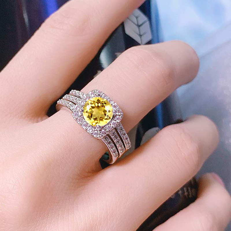 Women's Jewelry Cubic Zirconia Stackable Ring Set - Elegant Geometric Design Trio For Daily Wear & Special Occasions Three Piece Set_voghion.com