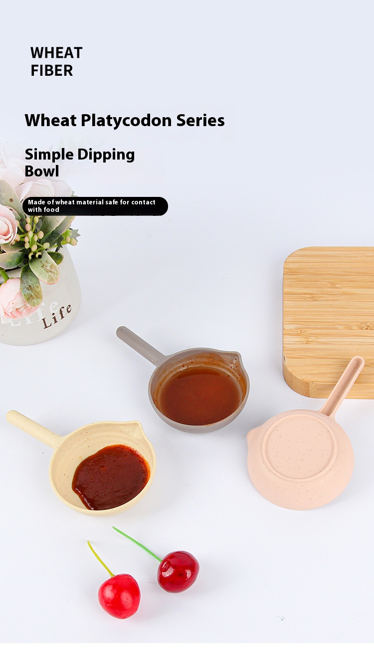 Umweltfreundliche Saucen-Dip-Schale aus Weizenstroh mit Griff – Moderner minimalistischer Stil für Restaurants, Heimküchen und zum Verschenken_voghion.com