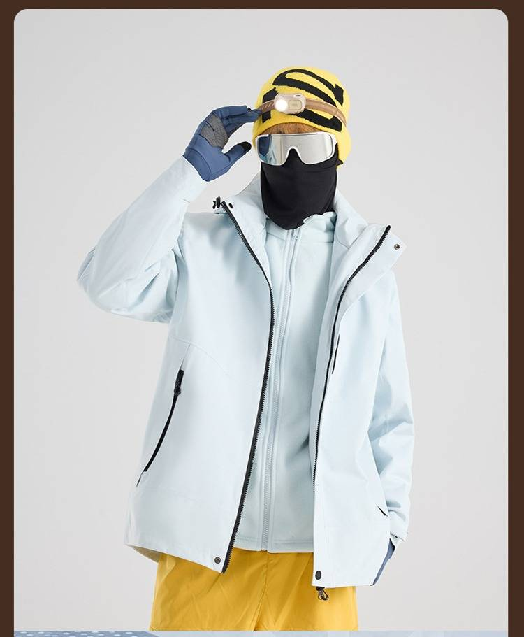 Giacca da sci termica antivento impermeabile 3 in 1 da uomo e da donna con fodera in pile rimovibile per escursionismo, campeggio, sport sulla neve e avventure all'aria aperta_voghion.com