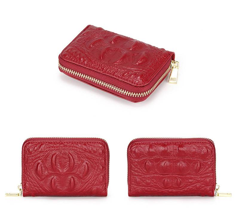 Passhüllen aus echtem Leder, Akkordeon-Kartenhalter – Schlanke RFID-blockierende Geldbörse mit Reißverschlussfach für Männer und Frauen (mehrere Farben und Texturen)_voghion.com