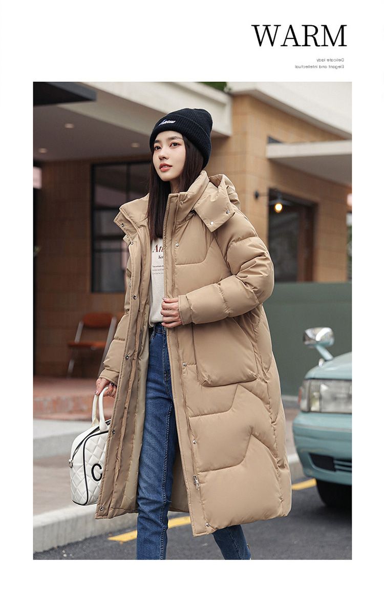 Women's Long Hooded Puffer Coat Winter Warm Oversized Parka Jacket With Pockets, Casual Streetwear Outerwear For Cold Weather_voghion.com