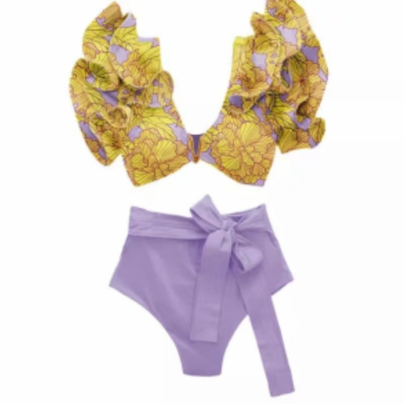 Roupas femininas personalizadas com estampas multicoloridas, calças e saias que cobrem o quadril, trajes de banho de comércio exterior europeu e americano_voghion.com