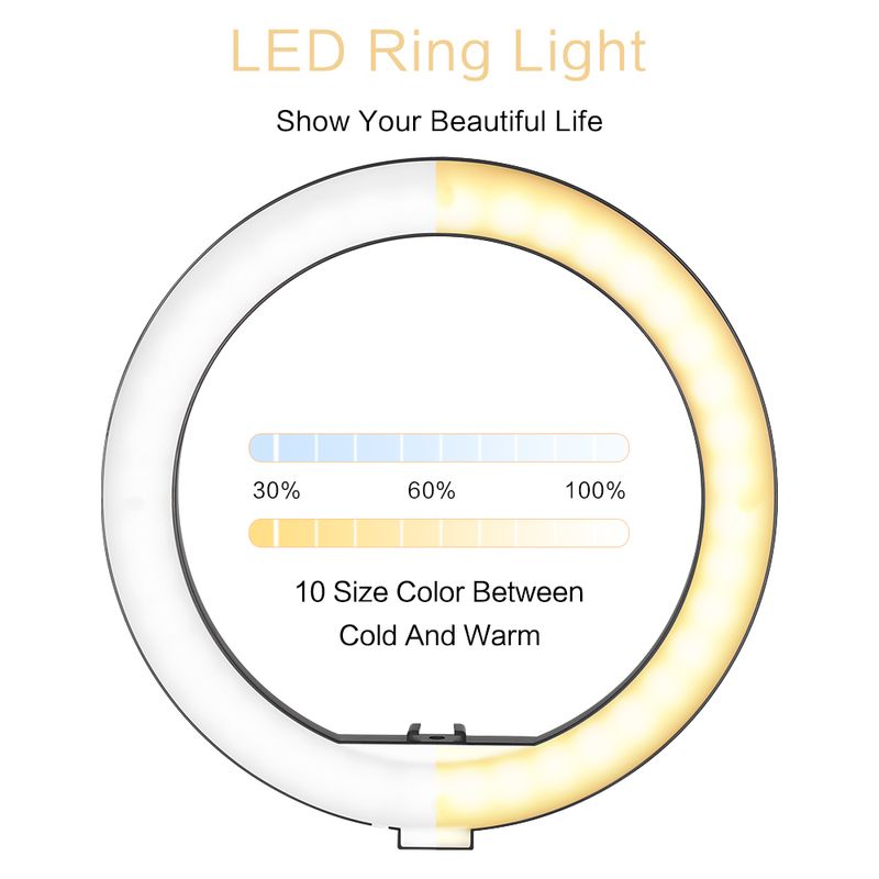 10 inch LED-licht Fotografie Selfieverlichting met statief voor smartphone YouTube Make-up Video Studio Ringlamp_voghion.com
