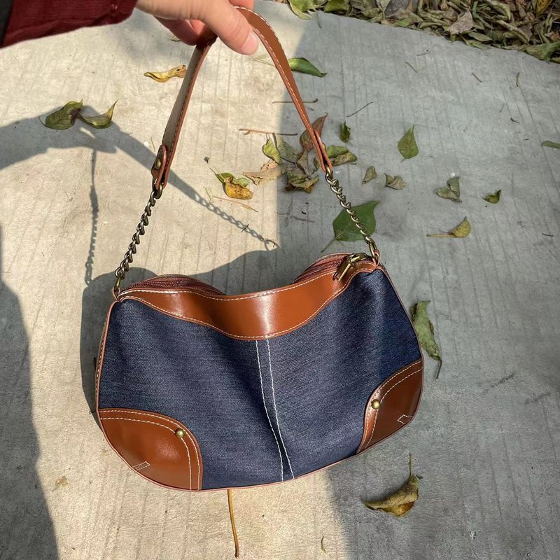 2024, famoso nuovo denim a forma di gnocco sotto le ascelle con uno stile dolce e fresco, borsa a tracolla singola per donna_voghion.com