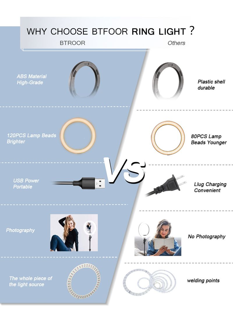 26cm Photo Ringlight Led Selfie Ring Light Phone Remote Control Lamp Photography Lighting With Tripod Stand Holder_voghion.com