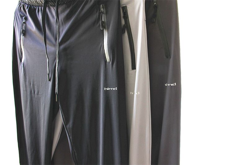 Summer New Ice Silk Stretch Draping Air Conditioning Men's Thin Quick-drying Sports Pants Solid Color Casual Trousers_voghion.com