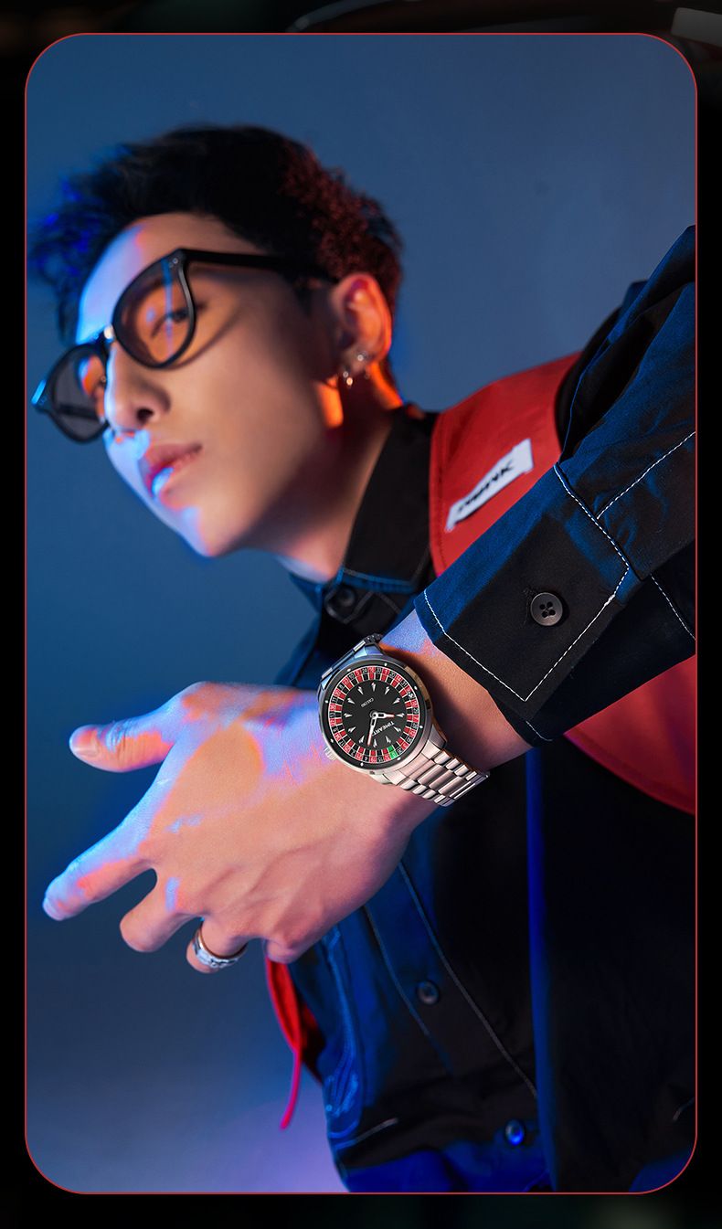 Factory Customized Cross-Border Hot-Selling Casino Roulette European And American Trend Luminous Waterproof Quartz Men's_voghion.com