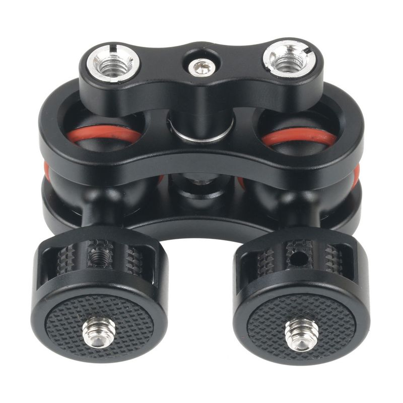 Soporte universal con brazo mágico de doble cabezal, tornillo de 1/4, ajustable 360° para monitor, LED, micrófono, flash, cámara DSLR._voghion.com