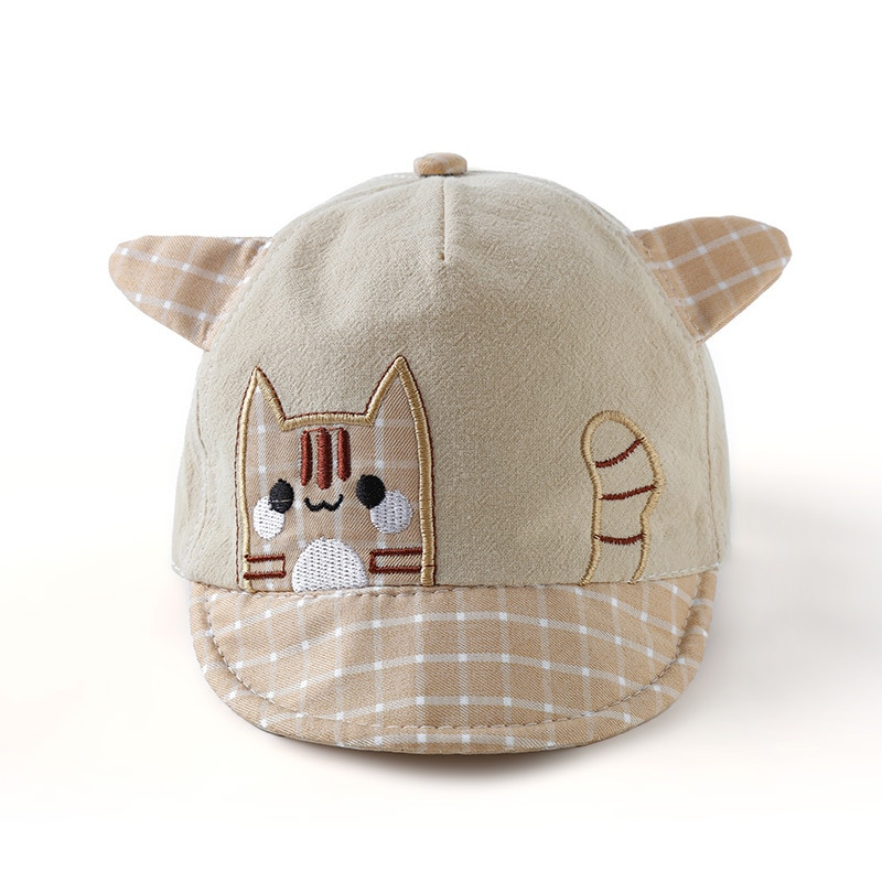 Gorra de béisbol de algodón suave con diseño de dinosaurio para bebé, ideal para exteriores, para verano y niñas._voghion.com