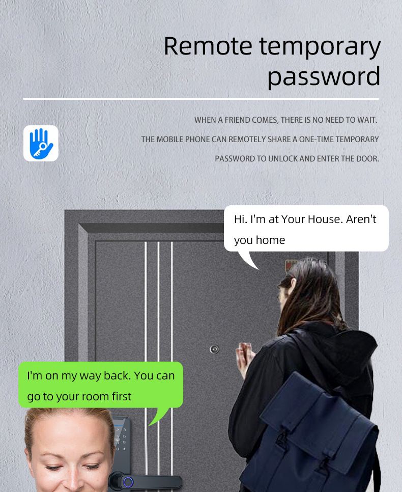 Advanced Graffiti Wooden Door Intelligent Fingerprint Lock Apartment Interior Door Intelligent Office Password Lock_voghion.com
