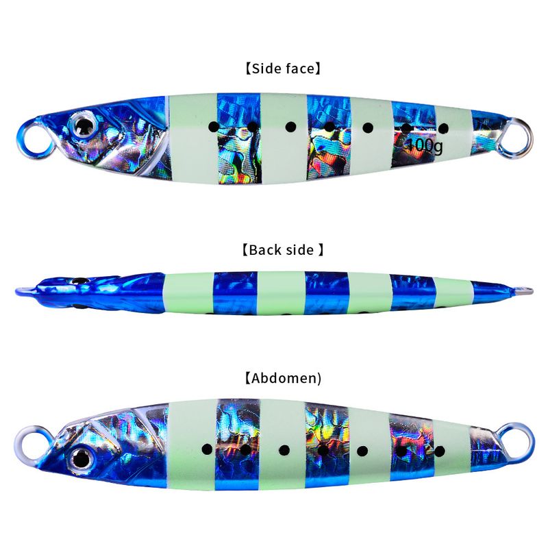 Luminous Lead Fish Sinking Long Casting Metal Lure Jig Bionic Bait Sea Iron Plate Fishing Gear_voghion.com