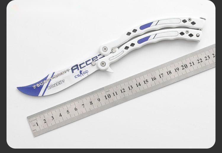 CSGO Butterfly Flip Anfänger Übungsspielzeug Klappbares tragbares Outdoormesser Vollstahl Ungeschärft_voghion.com