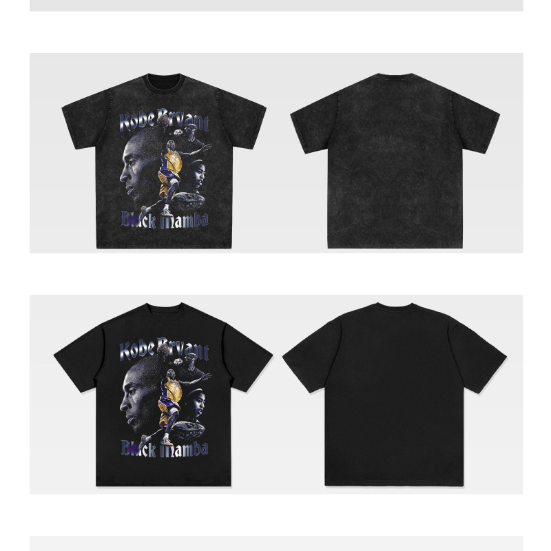 Vêtements pour hommes T-shirt imprimé à manches courtes haut étoile ample haut en coton lourd marée_voghion.com