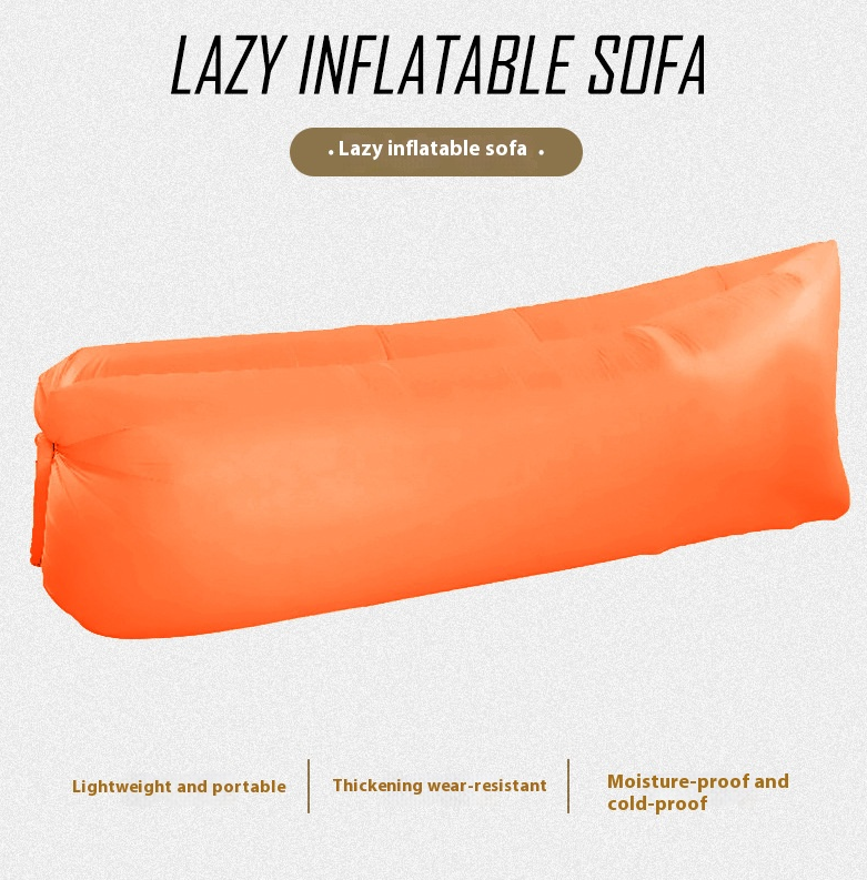 Saco de dormir de playa portátil, sofá de aire individual plegable, sofá inflable con cojín de aire, sofá cama para exteriores_voghion.com