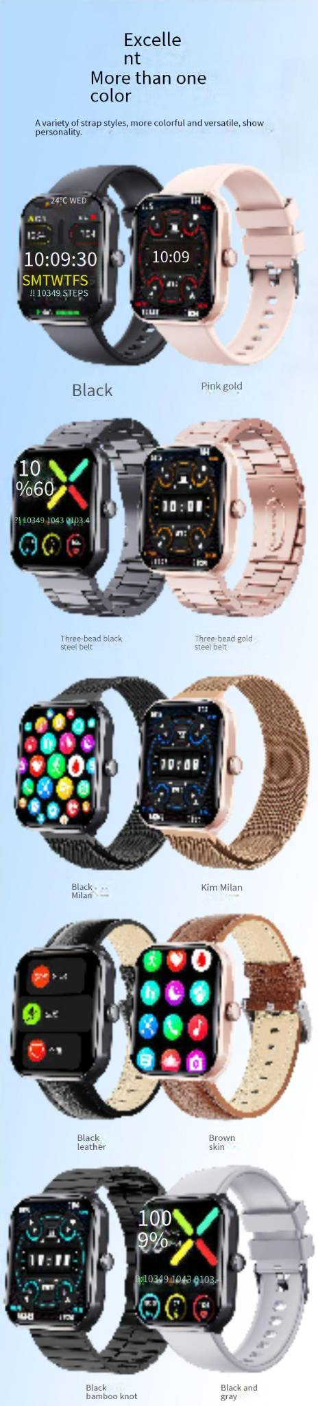 Smart Watches F96 Bracelet SOS Alarm Heart Rate Blood Pressure Body Temperature Bluetooth Call Non Invasive Blood Sugar Measurement Smart Watch_voghion.com