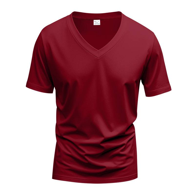 Trendiges, schnelltrocknendes, atmungsaktives, lässiges, sportliches und individuelles T-Shirt mit V-Ausschnitt für Herren im Frühling und Sommer_voghion.com