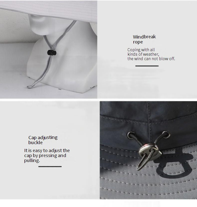 Cappello rinfrescante ad energia solare con protezione staccabile per viso e collo - Ventilatore ricaricabile ad alta potenza per esterni - Protezione solare UPF50+ per uomo_voghion.com