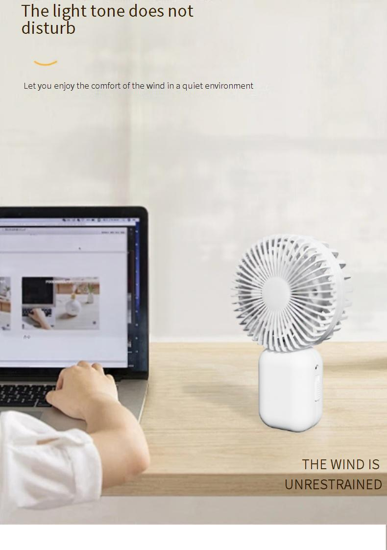 USB Rechargeable Desktop & Handheld Fan - Ultra Quiet Portable & Long Battery Life For Home Office & Travel_voghion.com