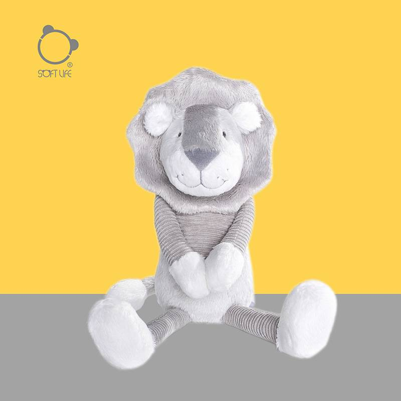 Animales de peluche suaves, nuevo león gris de peluche, muñeco de confort para niños, bebé durmiendo, regalo de cumpleaños_voghion.com