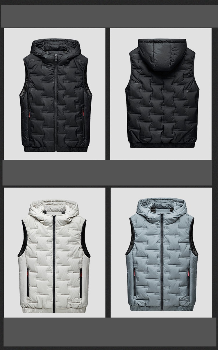 Men's Clothing Men's Vest With Hood Thickened Autumn And Winter Foreign Trade Leisure Fashion Waistcoat Warm Cotton Coat Men's Vest Jacket_voghion.com