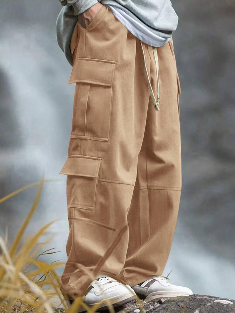 Men's Stretch Wrinkle-Resistant Cotton Athletic Pants - Comfort Fit With 4-Way Flexibility_voghion.com