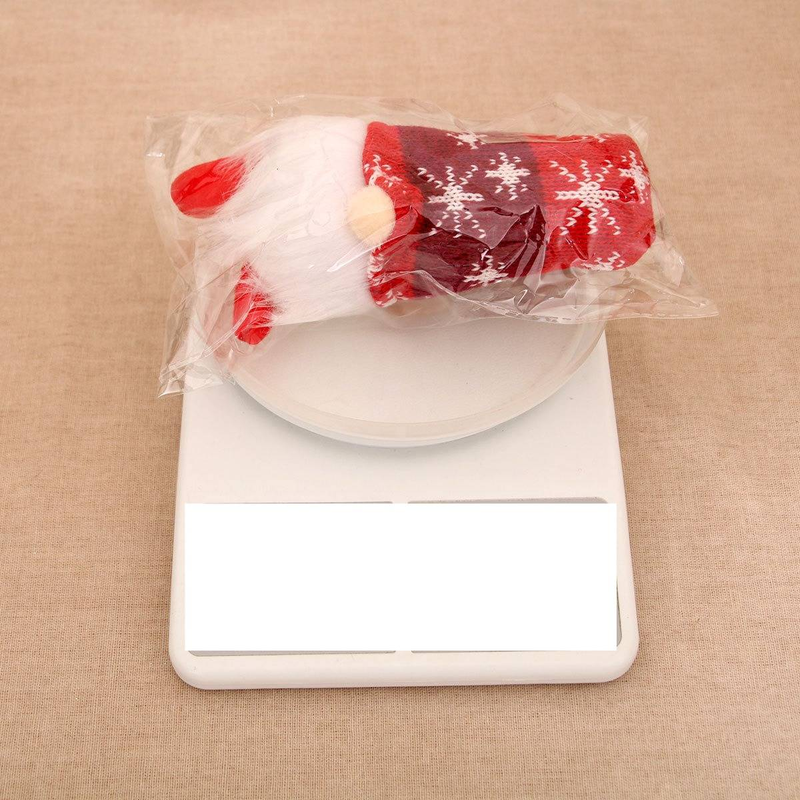 Adorno navideño de peluche con forma de estrella y copo de nieve a rayas LED, color rojo, verde y gris, sentado y con patas largas._voghion.com